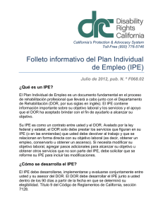 Folleto informativo del Plan Individual de Empleo (IPE)