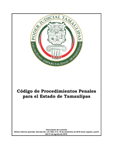 Código de Procedimientos Penales para el Estado de Tamaulipas