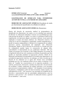 Sentencia T-619/13 SINDICATO-Titularidad para interponer tutela