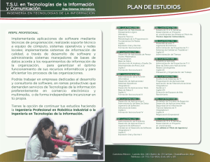 T.S.U. en Tecnologías de la Información PLAN DE ESTUD|QS