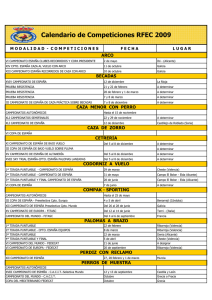 Calendario de Competiciones 2009.