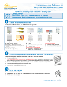 Instrucciones para Exámenes en Sangre Seca en papel secante