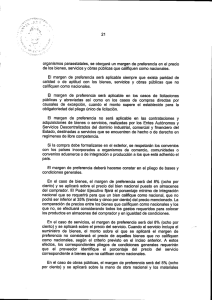 21 organismos paraestatales, se otorgará un margen de preferencia