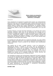 G&eacute;nero desde una perspectiva intraorganizacional