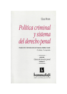 Política Criminal y Sistema del Derecho Penal