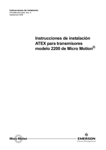 Instrucciones de instalación ATEX para transmisores modelo 2200