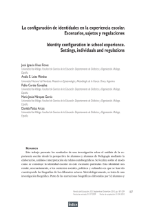 La configuración de identidades en la experiencia escolar