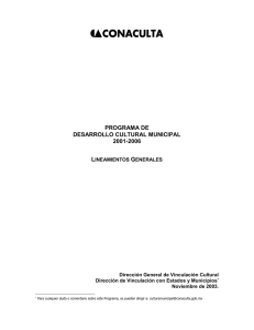 PROGRAMA DE DESARROLLO CULTURAL MUNICIPAL