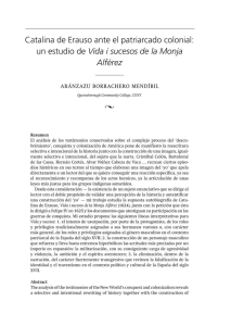 Catalina de Erauso ante el patriarcado colonial: un estudio de Vida i