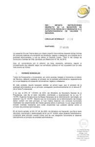 Circular sobre recepci&oacute;n de regalos y obsequios