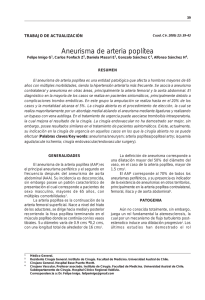 Aneurisma de arteria poplítea - Universidad Austral de Chile
