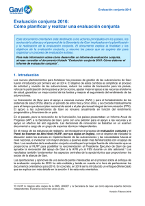 Evaluación conjunta 2016: Cómo planificar y realizar una