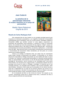 Joan Coderch La práctica de la psicoterapia relacional. Madrid
