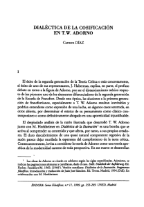 Dialéctica de la Cosificación en T.W. Adorno