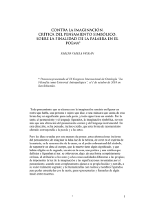 CONTRA LA IMAGINACIÓN. CRÍTICA DEL PENSAMIENTO