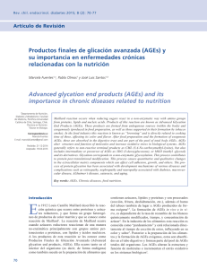 Productos finales de glicación avanzada (AGEs) y su importancia en