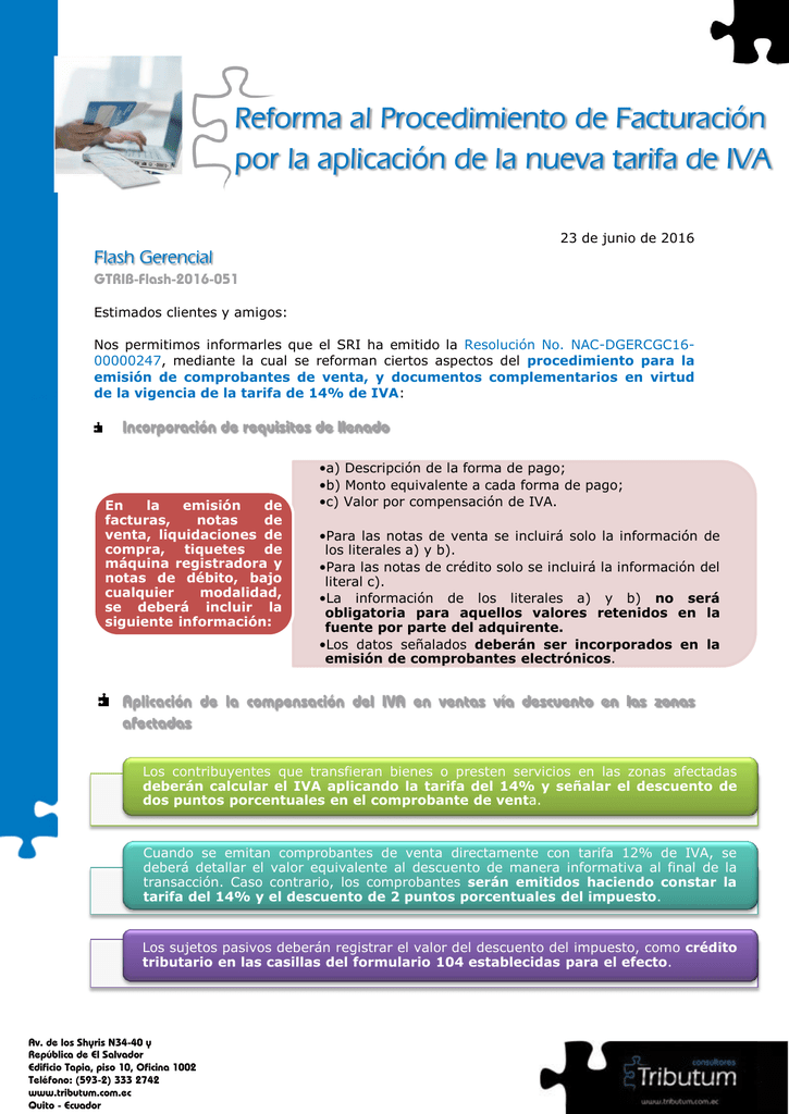 Reforma Al Procedimiento De Facturación Por La Aplicación De La