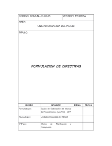 COMUN-UO-03-05. Formulación de Directivas