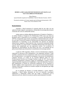 DESDE LA DECLARACION DE FOZ DE IGUAZU HASTA