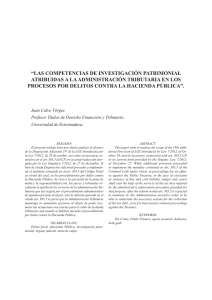 “LAS COMPETENCIAS DE INVESTIgACIÓN PATRIMONIAL