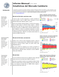 Informe Mensual junio 2016 Estadísticas del Mercado Cambiario