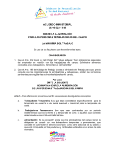 acuerdo ministerial - Ministerio del Trabajo de Nicaragua