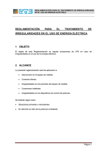 reglamentación para el tratamiento de irregularidades en el