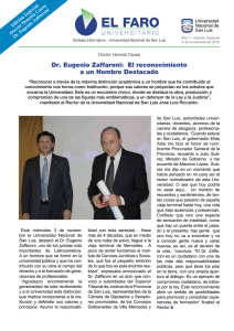 Dr. Eugenio Zaffaroni: El reconocimiento a un Hombre