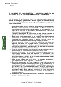 el consejo de consumidores y usuarios presenta un decalogo para