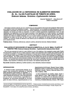 EVALUACION DE LA DEFICIENCIA DE ELEMENTOS MENORES (B