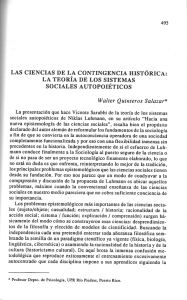 las ciencias de la contingencia históreca: la teoría de los sistemas