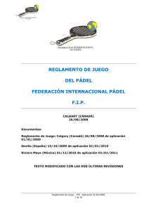 reglamento de juego del pádel federación internacional pádel fip