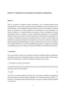 Práctica 17: Interpretación microscópica de la entropía y la