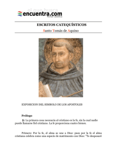 Santo Tomás de Aquino: Escritos - catequesis familiar