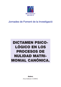 Dictamen psicológico en los procesos de nulidad matrimonial