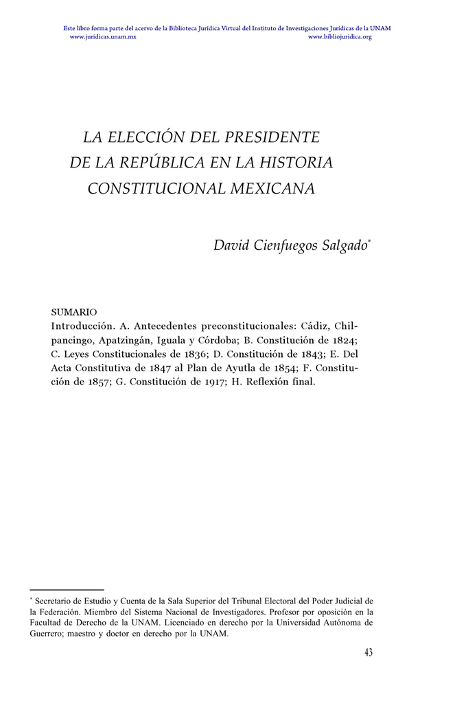 La Elección Del Presidente De La República En La Historia