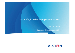 Valor afegit de les energies renovables g g