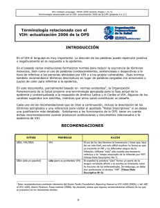 Terminología relacionada con el VIH