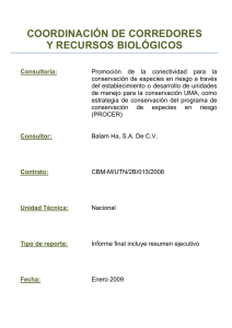 COORDINACIÓN DE CORREDORES Y RECURSOS BIOLÓGICOS