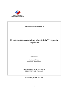 El entorno socioeconómico y laboral de la Vª región de Valparaíso