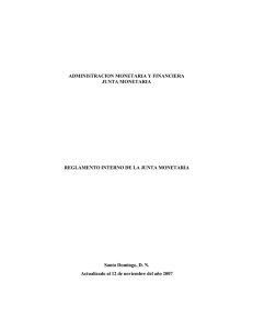 Reglamento Interno de la Junta Monetaria