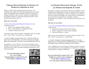Chicago Mayoral Election is February 24. Democracy Depends on