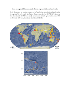 Documento sobre el sismo de magnitud 7.1 en la escala de Richter