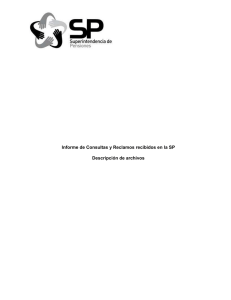 Informe de Consultas y Reclamos recibidos en la SP Descripción de