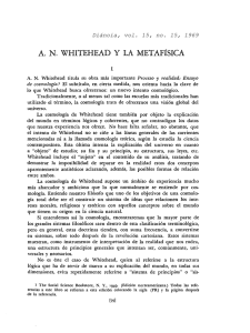 A. N. WHITEHEAD y LA METAFíSICA