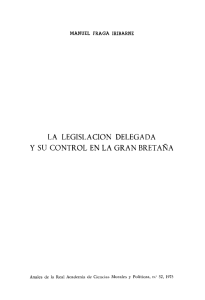 La legislación delegada y su control en la Gran Bretaña