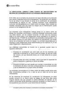 Fichas de coordinación nº 3 Vinculos jurídicos empresa y CAE