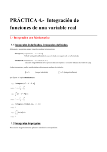 PRÁCTICA 4.- Integración de funciones de una variable real