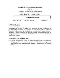 Derecho Laboral II - Universidad Abierta Para Adultos