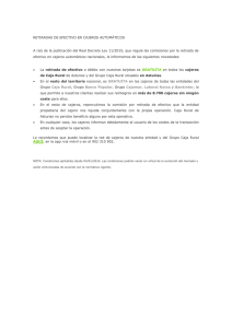 RETIRADAS DE EFECTIVO EN CAJEROS AUTOMÁTICOS A raíz